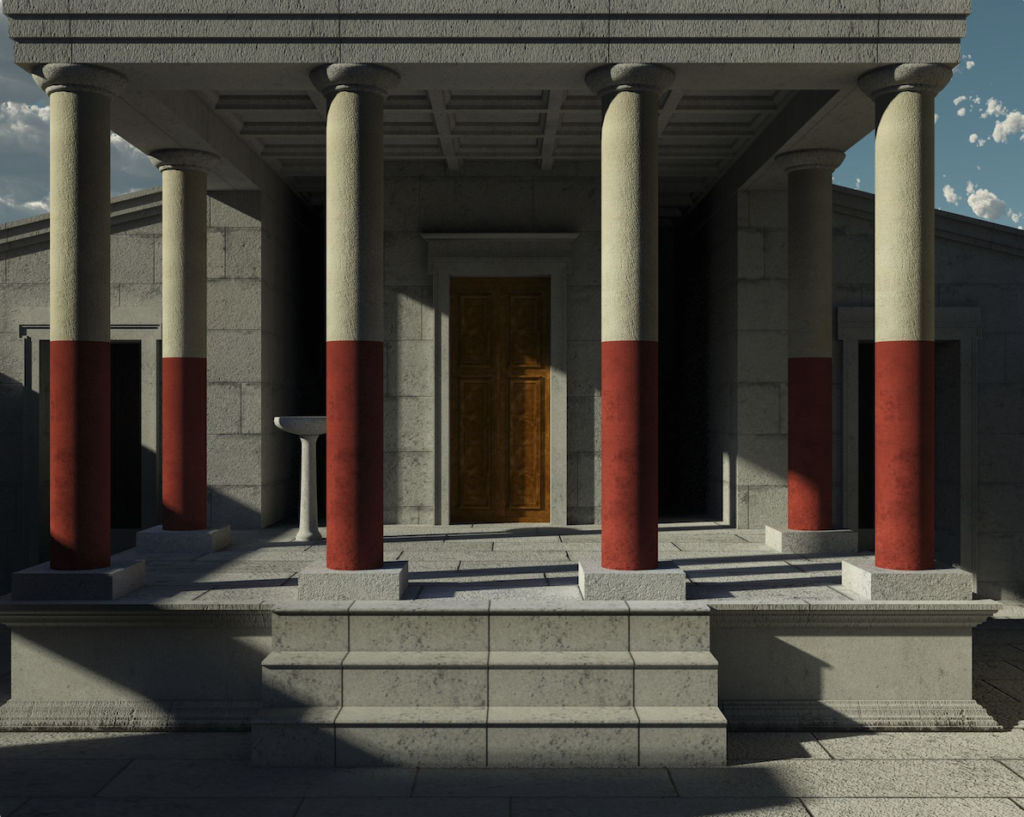 Ipotesi di ricostruzione della facciata del tempio