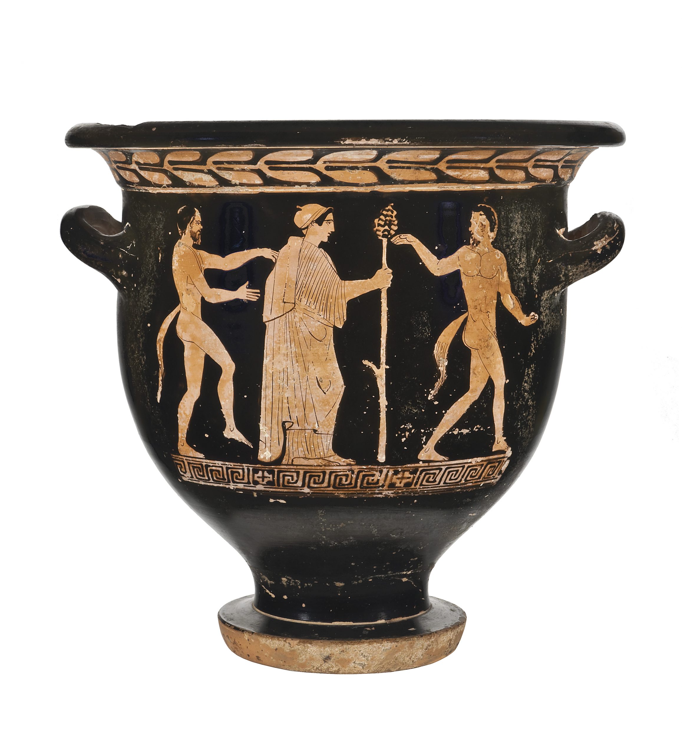 Satiro seduto scultura greca antica Mythic creature statua in ceramica 