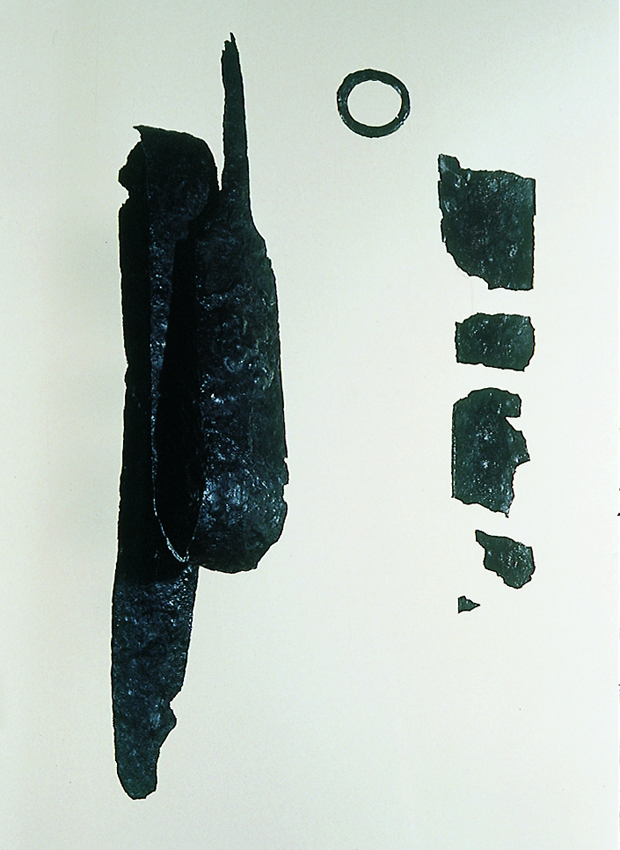 Spada celtica in ferro piegata ritualmente a “S”, con frammenti del fodero (II sec. a.C.), dalle tombe della necropoli preromana di San Servolo / Socerb.